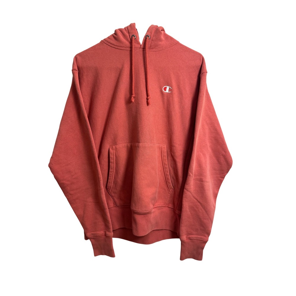 Champion Reverse Weave Hoodie Mens Medium Salmon Pink Coral Pullover GF68